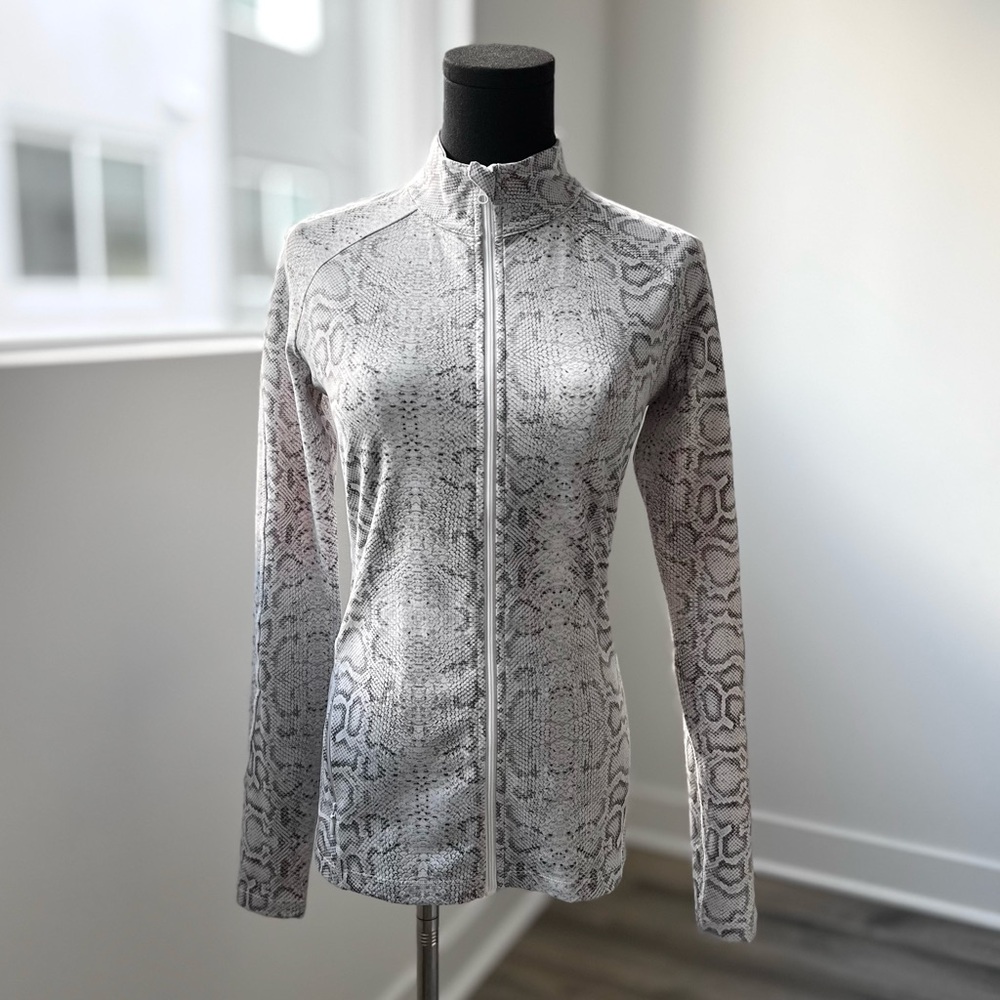 Lorna Jane Snakeskin Print Zip-Up Performance Jacket in Size XS